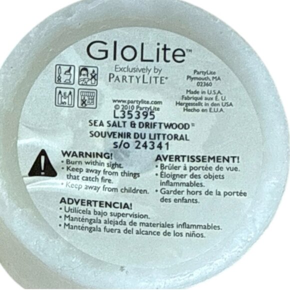 Set of 2 PartyLite GloLite Candles Sea Salt & Driftwood NIB 6” & 5” - Picture 4 of 6